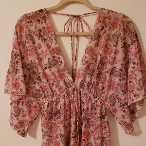 SALE Floral sheer tunic style top
